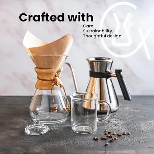 Chemex Hand Blown Glass Cream & Sugar Set | Elegant Coffee Service with Drip-Free Pouring (70-120 chars) thumbnail 5