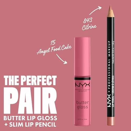 NYX PROFESSIONAL MAKEUP Butter Gloss Bling Lip Gloss - 15 Angel Food Cake (True Mauve), 7.65 ml thumbnail 4