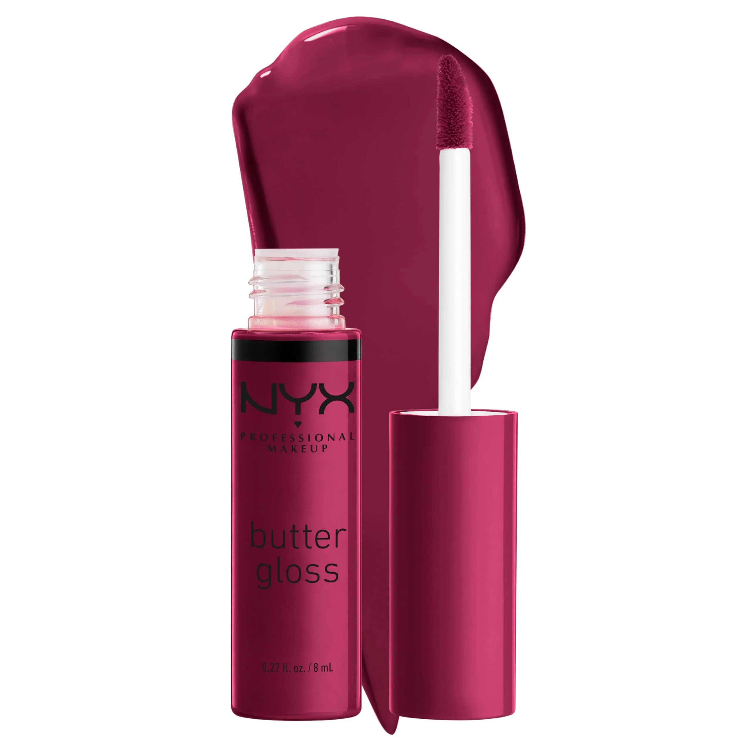 NYX PROFESSIONAL MAKEUP Butter Gloss Lip Gloss - Devil's Food Cake (Deep Plum) 8ml | Sheer to Medium Coverage