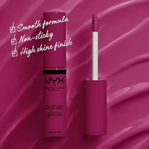 NYX PROFESSIONAL MAKEUP Butter Gloss Lip Gloss - Devil's Food Cake (Deep Plum) 8ml | Sheer to Medium Coverage thumbnail 2