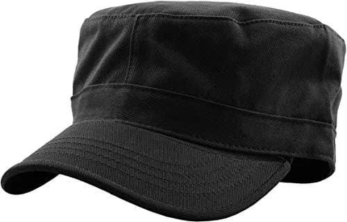 KBETHOS KBK-1464 BLK L Cadet Army Cap Basic Everyday Military Style Hat (Now with STASH Pocket Version Available) | Classic Cotton Military Cap thumbnail 1
