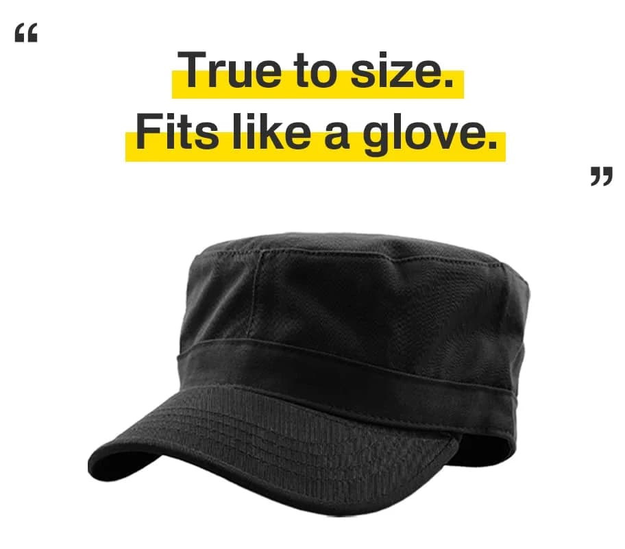 KBETHOS KBK-1464 BLK L Cadet Army Cap Basic Everyday Military Style Hat (Now with STASH Pocket Version Available) | Classic Cotton Military Cap thumbnail 3