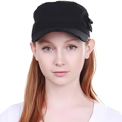 KBETHOS Army Cap XL | Vintage Military Style with Stash Pocket (XL, Black Vintage) thumbnail 7