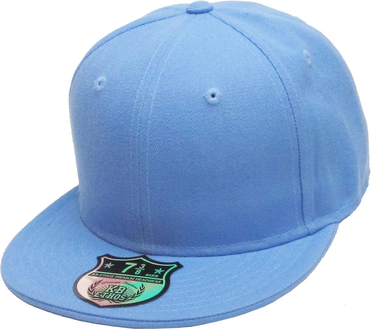 KBETHOS The Real Original Fitted Flat-Bill Baseball Cap, Sky Blue, Size 7 1/8 (6 7/8-8) | Classic Style for Men & Women - main product image