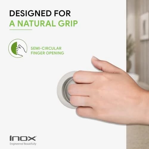 INOX Round Pocket Door Pull 90mm Satin Stainless Steel Recessed Cup Handle thumbnail 3