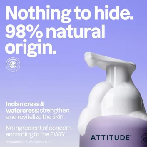 ATTITUDE Foaming Hand Soap, EWG Verified Herbal Musk 295ml (10 Fl Oz) | Plant and Mineral-Based thumbnail 3