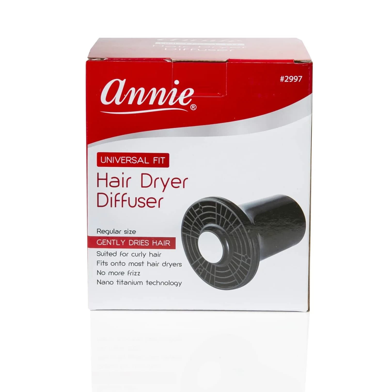 Annie Black Hair Dryer Diffuser Attachment | Standard Size for Curly Hair Styling - main product image