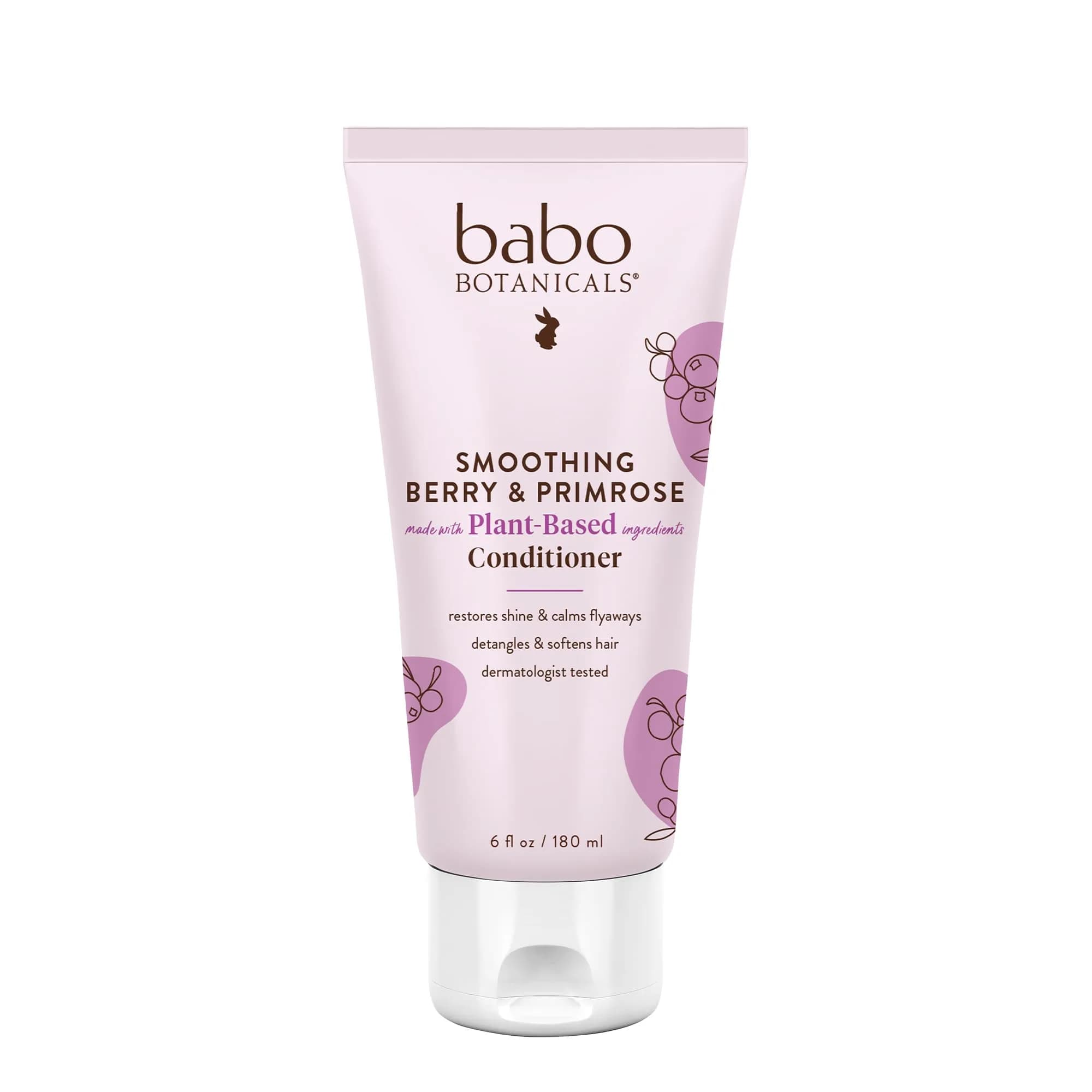 Babo Botanicals Smoothing Conditioner 6 Fl Oz | Vegan, Moisturizing & Detangling for Unruly Hair