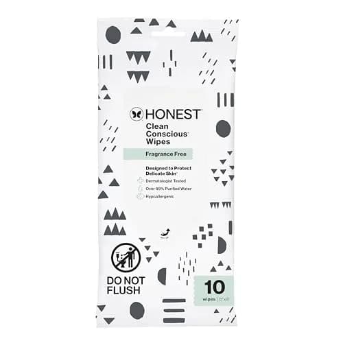 The Honest Company Multi-Use Baby Wipes, Pattern Play, 10 Count | Hypoallergenic, Plant-Based, 99% Water, Dermatologist Tested, Compostable thumbnail 1