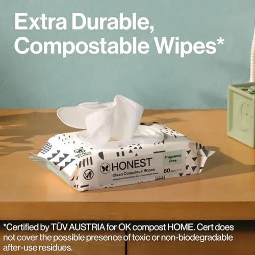 The Honest Company Multi-Use Baby Wipes, Pattern Play, 10 Count | Hypoallergenic, Plant-Based, 99% Water, Dermatologist Tested, Compostable thumbnail 4