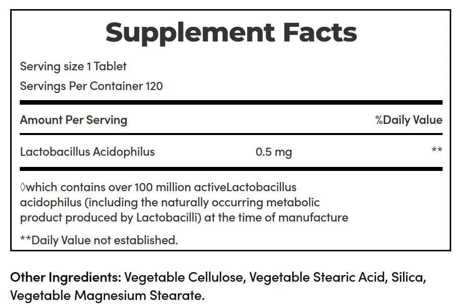 Nature's Bounty Probiotic Acidophilus Tablets 120 ea (Pack of 5) | 600 Total Tablets | Digestive Health Support thumbnail 9