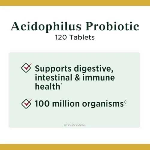 Nature's Bounty Probiotic Acidophilus Tablets 120 ea (Pack of 5) | 600 Total Tablets | Digestive Health Support thumbnail 13