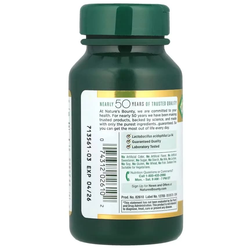 Nature's Bounty Probiotic Acidophilus Tablets 120 ea (Pack of 5) | 600 Total Tablets | Digestive Health Support thumbnail 7