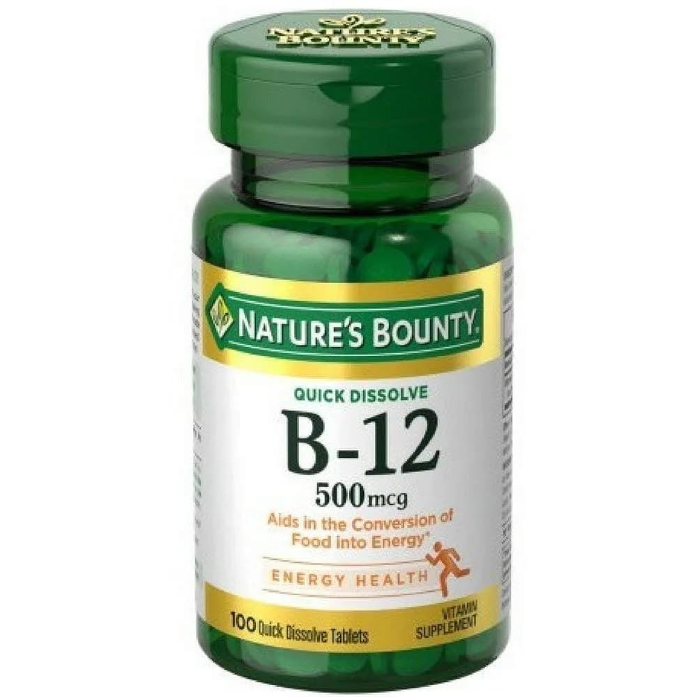Nature's Bounty Vitamin B-12 500 mcg Microlozenges 600 Count (Pack of 6) | Promotes Metabolism and Nervous System Health