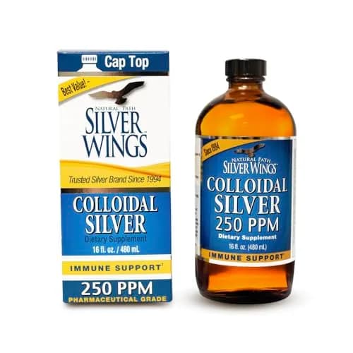 Natural Path Silver Wings Colloidal Silver Liquid - 250ppm (1250mcg) - 16 fl oz thumbnail 1