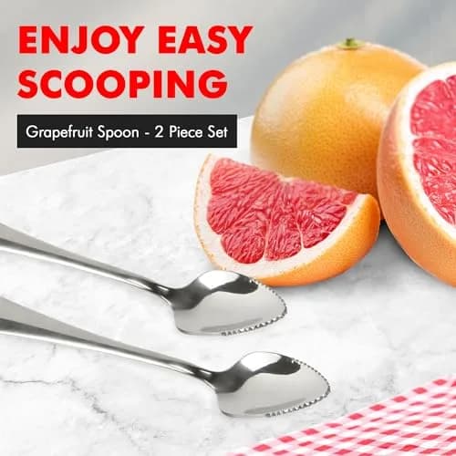 Chef Craft Serrated Grapefruit Spoon 6.5 Inches | Stainless Steel, Dishwasher Safe thumbnail 2
