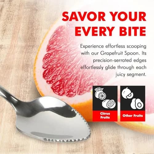 Chef Craft Serrated Grapefruit Spoon 6.5 Inches | Stainless Steel, Dishwasher Safe thumbnail 3