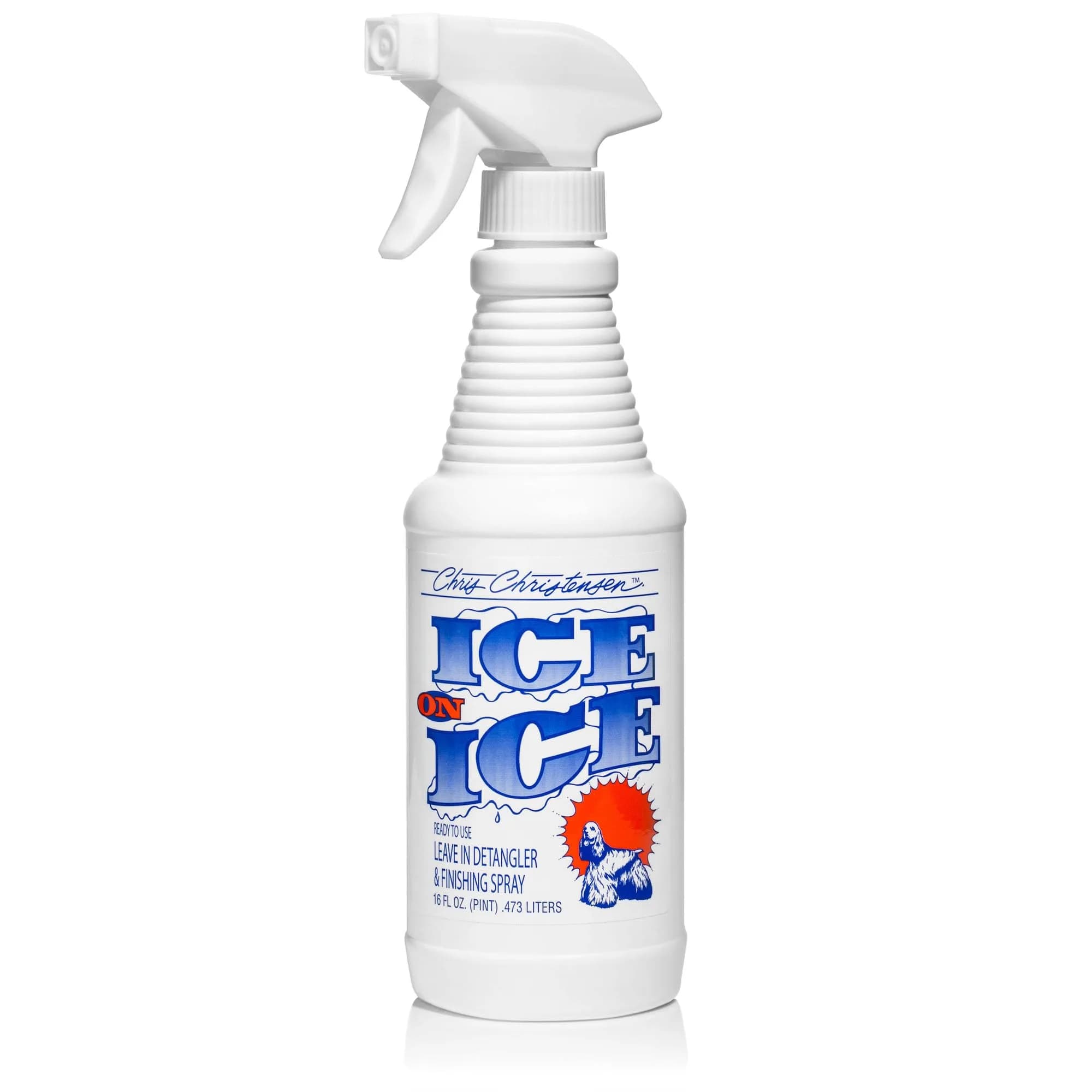 Chris Christensen Ice on Ice Detangler & Finishing Dog Spray 16 oz | Conditions & Protects Coat - main product image