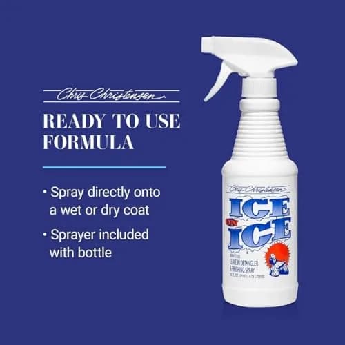 Chris Christensen Ice on Ice Detangler & Finishing Dog Spray 16 oz | Conditions & Protects Coat thumbnail 3
