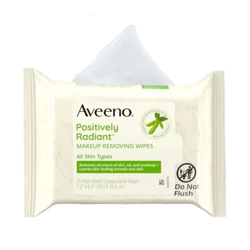 Aveeno Calm + Restore Unscented Makeup Remover Wipes, 25 Ct | Gentle, Fragrance-Free, Oil-Free thumbnail 1