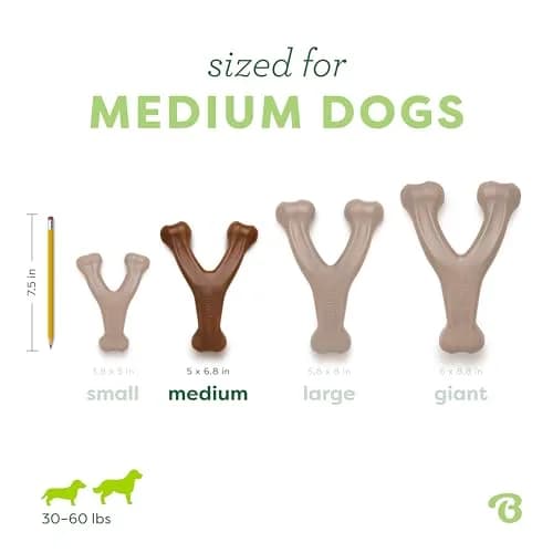 Benebone Peanut Butter Wishbone Chew Toy Medium | Durable Nylon Dog Toy for Super Chewers thumbnail 4