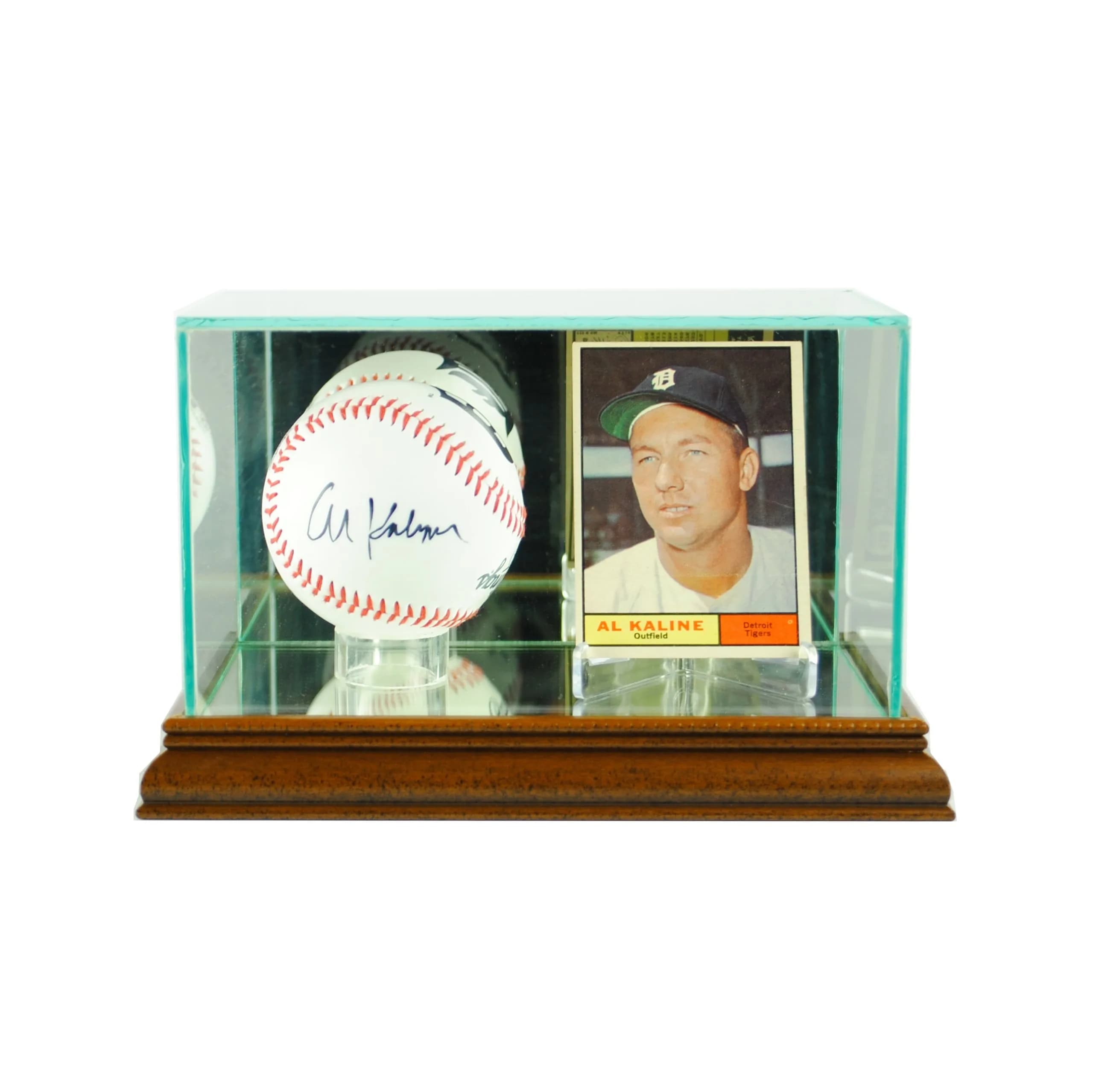 Perfect Cases MLB Card and Baseball Glass Display Case, Walnut | UV Protected Wood Molding (70-120 chars) - main product image