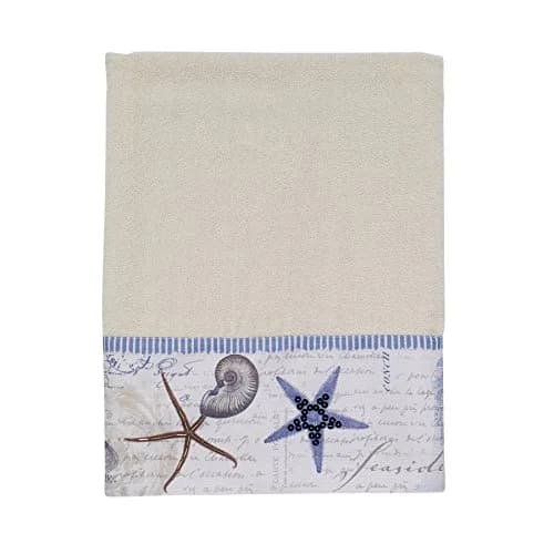 Avanti Linens Bath Towel, 100% Cotton, Soft & Absorbent, Blue & White Stripe, 27x50 in | Tropical & Tropical-Inspired thumbnail 1