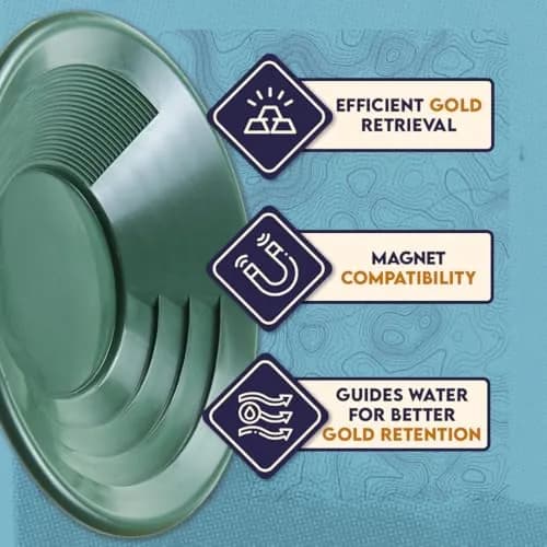 SE 12 Inch Plastic Gold Panning Pan with Dual Riffles | Lightweight & Durable for Prospecting thumbnail 5