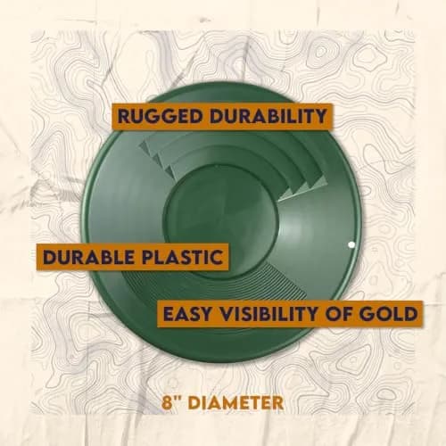SE 8" Green Plastic Gold Pan with Two Types of Riffles | Lightweight, Rust-Free, Effective for Gold Prospecting thumbnail 3