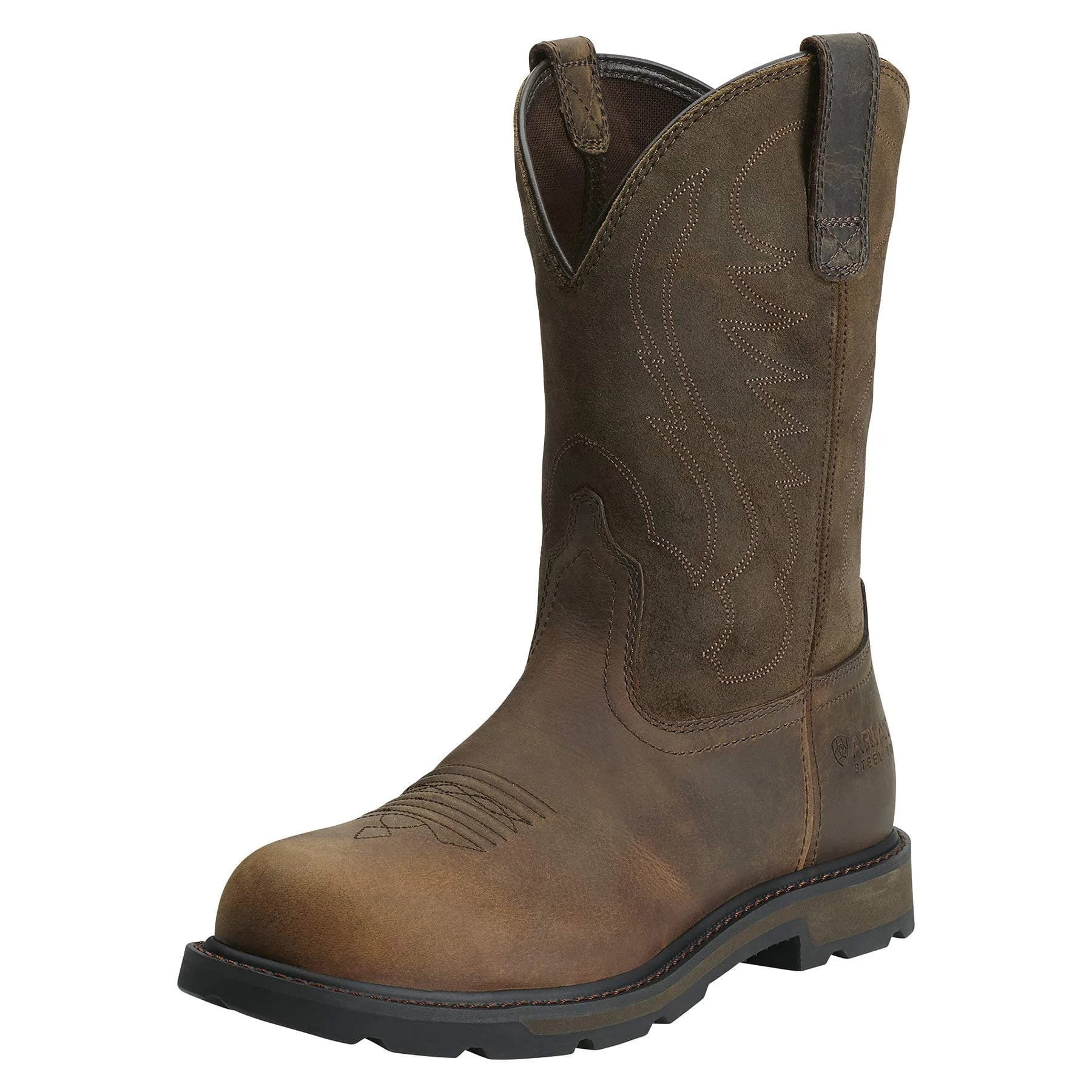 ARIAT Men’s Groundbreaker Steel Toe Work Boot 11 Wide Brown | Slip-Resistant, Durable Leather