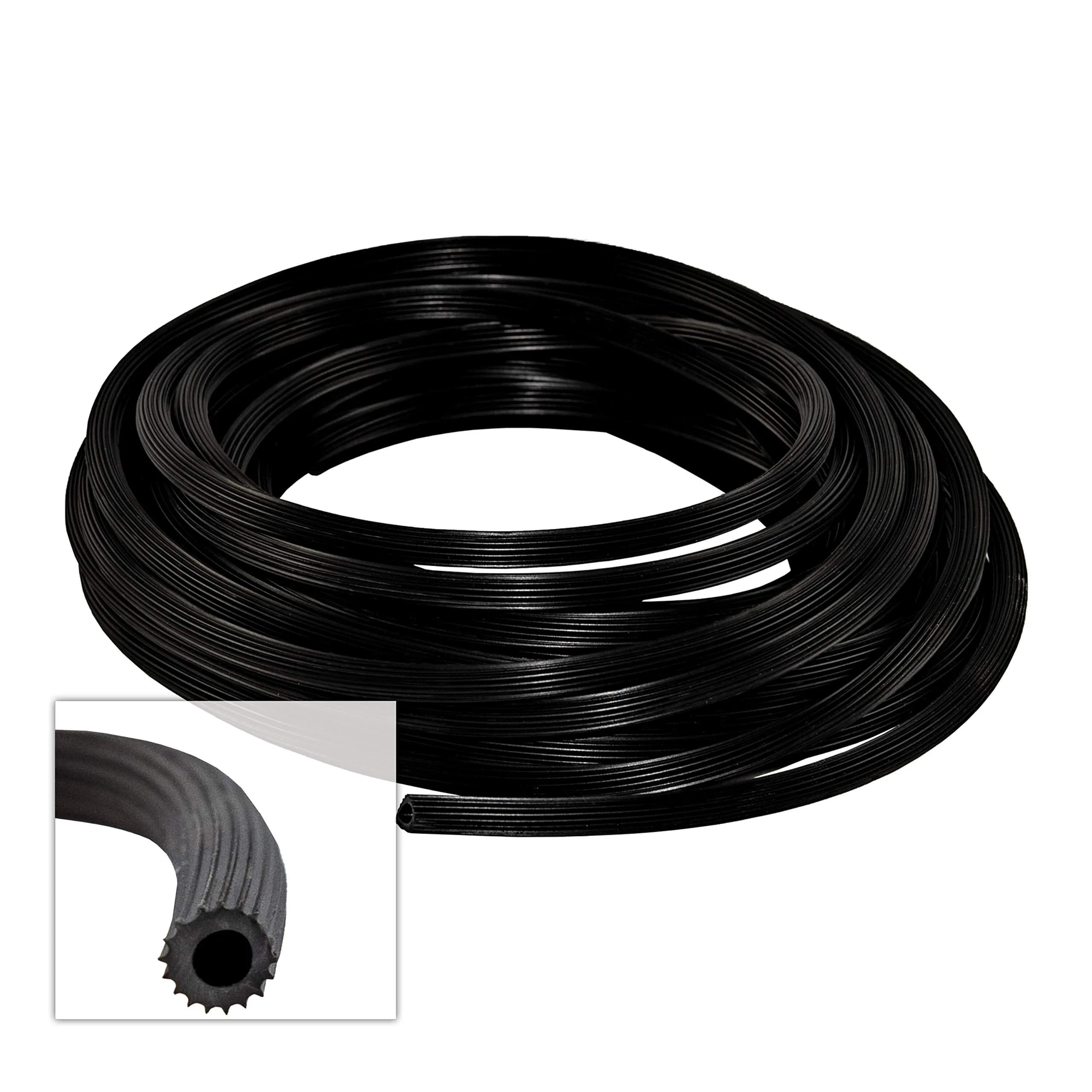 Saint-Gobain ADFORS Black Spline 3.18mm (0.125 in) x 30.48m (100 ft) | Secures Screen into Frame Channel — Black