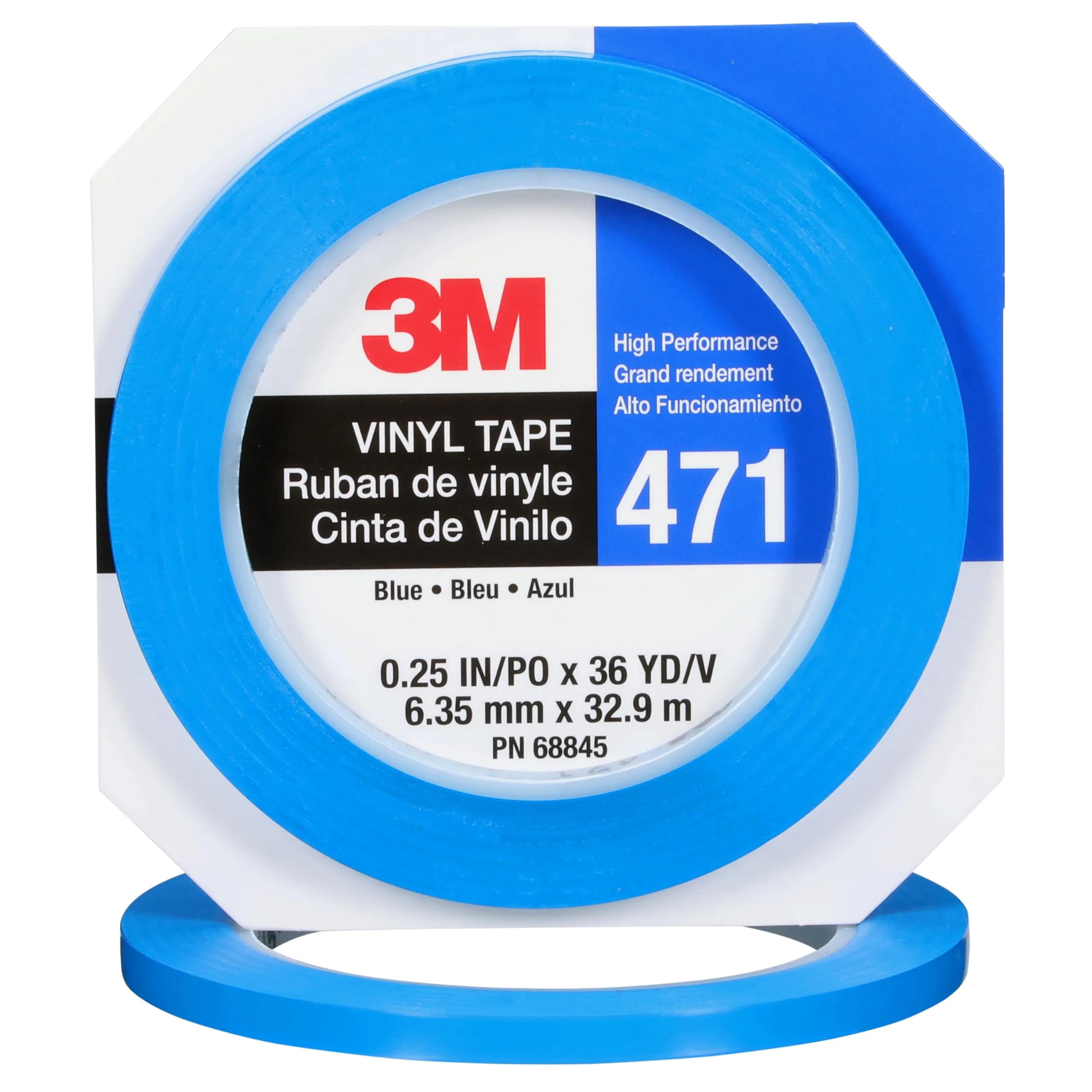 3M Vinyl Tape 471, Blue, 1/4 in x 36 yd | Long-lasting floor & safety marking