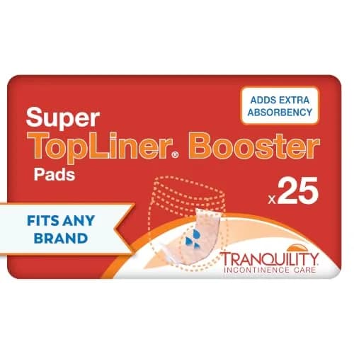 Tranquility TopLiner Booster Pads Super 15" x 4.25" (25 Count, 14.2 oz) | Flow-Through Design for Added Absorbency thumbnail 1