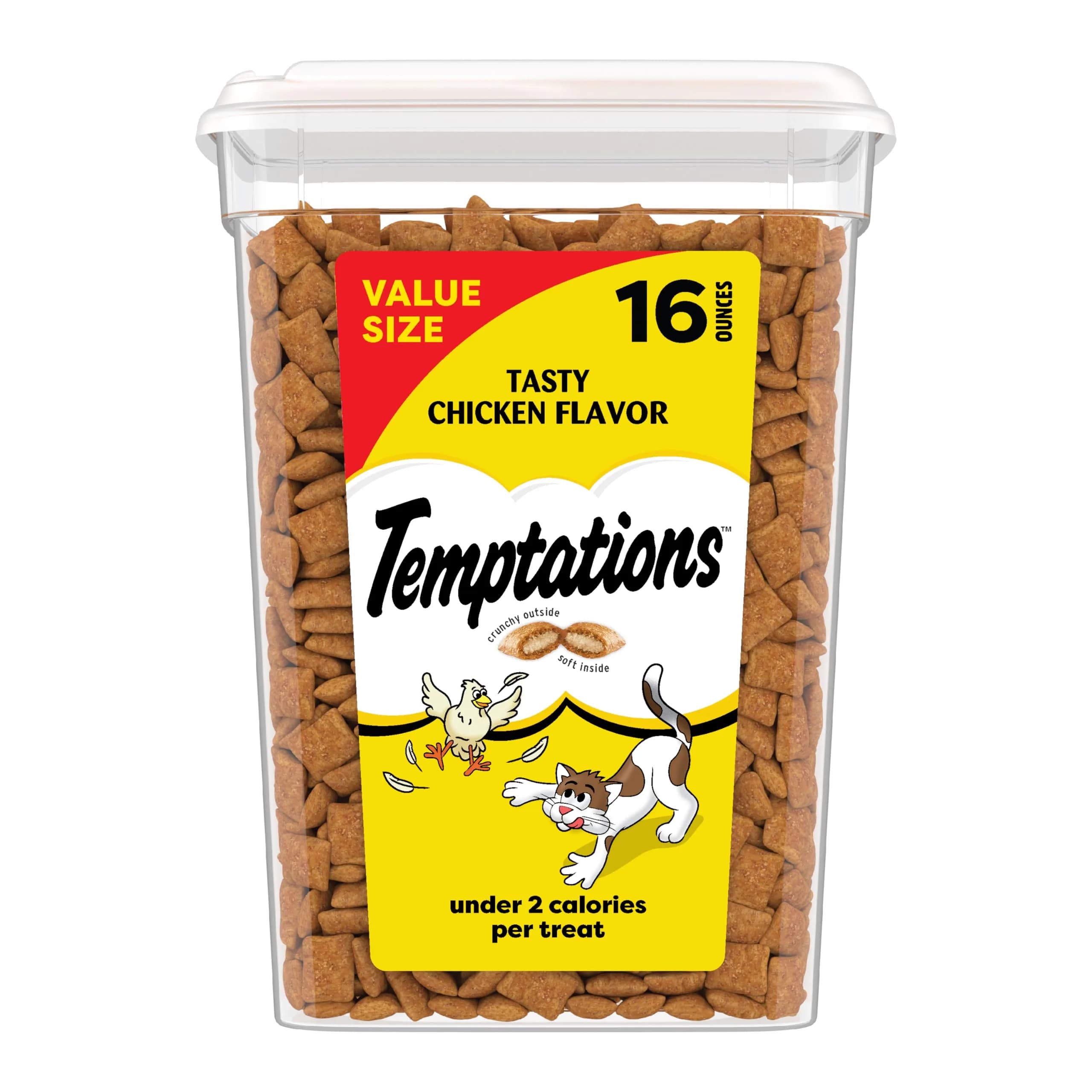 Temptations Classic Crunchy & Soft Cat Treats, Tasty Chicken Flavor, 454g (16 oz) | Irresistible Cat Snacks