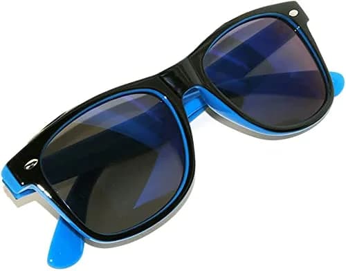 OWL New Women Mens Vintage Two-Tone Sunglasses (Blue Blue Lens) | UV400 Protection, Lightweight & Unisex thumbnail 2