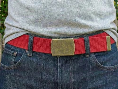 BC Belts Canvas Web Belt Military Style with Antique Brass Buckle 54" | Adjustable Casual Belt for Men & Teens thumbnail 2