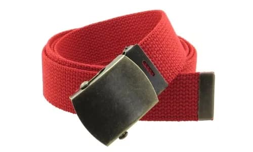 BC Belts Canvas Web Belt Military Style with Antique Brass Buckle 54" | Adjustable Casual Belt for Men & Teens thumbnail 3