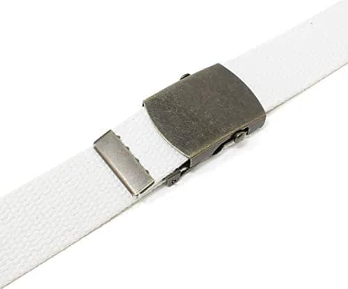 BC Belts Canvas Web Belt Military Style with Antique Brass Buckle 54" | Versatile Casual Accessory thumbnail 5