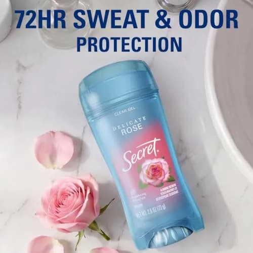 Secret Fresh Clear Gel Antiperspirant Deodorant for Women, Delicate Rose Scent, 72-Hour Odor Protection, 2.6 oz thumbnail 3