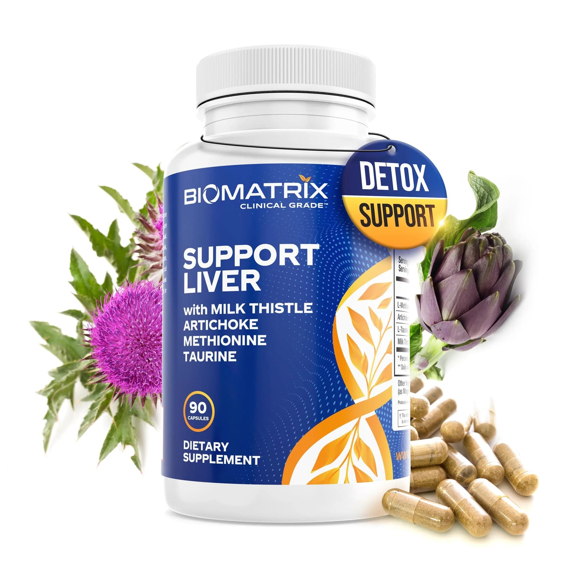 BioMatrix Liver Support Cleanse & Detox, Milk Thistle, Artichoke, Taurine | Supports Liver Detox & Tissue Repair - main product image