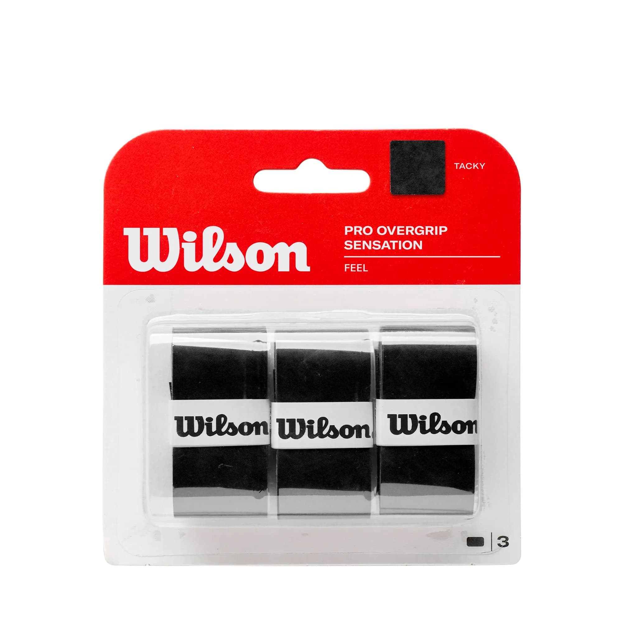 WILSON Pro Sensation Tennis Racket Overgrip Black Pack of 12 1.27cm (0.5in) | Thin Construction for Remarkable Feel