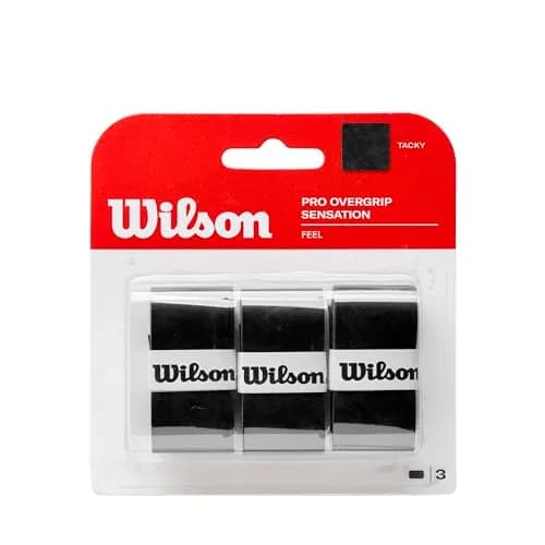 WILSON Pro Sensation Tennis Racket Overgrip Black Pack of 12 1.27cm (0.5in) | Thin Construction for Remarkable Feel thumbnail 1