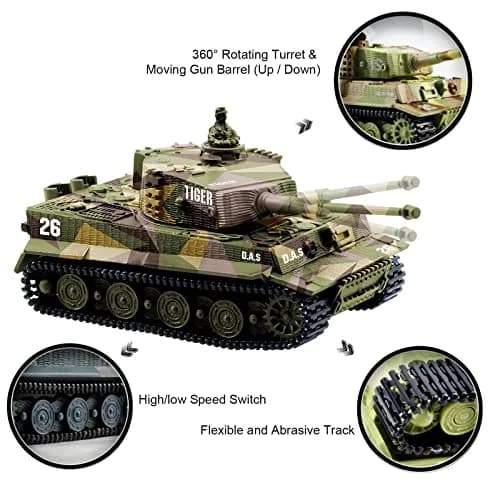 Cheerwing German Tiger I Panzer Tank 1:72 Scale RC Tank | Realistic Sound & Firing Simulation thumbnail 4