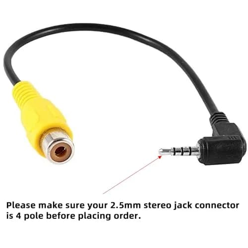 iSaddle RCA to 2.5mm AV-in Cable for GPS & Camera | Easy RCA to AV Conversion thumbnail 2