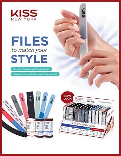 KISS Nail File All Purpose & Smoother 180 Medium / 600 Extra Fine | Professional Nail Grooming Tool thumbnail 4