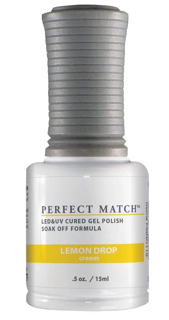 LeChat Perfect Match Gel Polish Lemon Drop 0.5 Fl Oz (15ml) | Soak Off Formula for Natural Nails