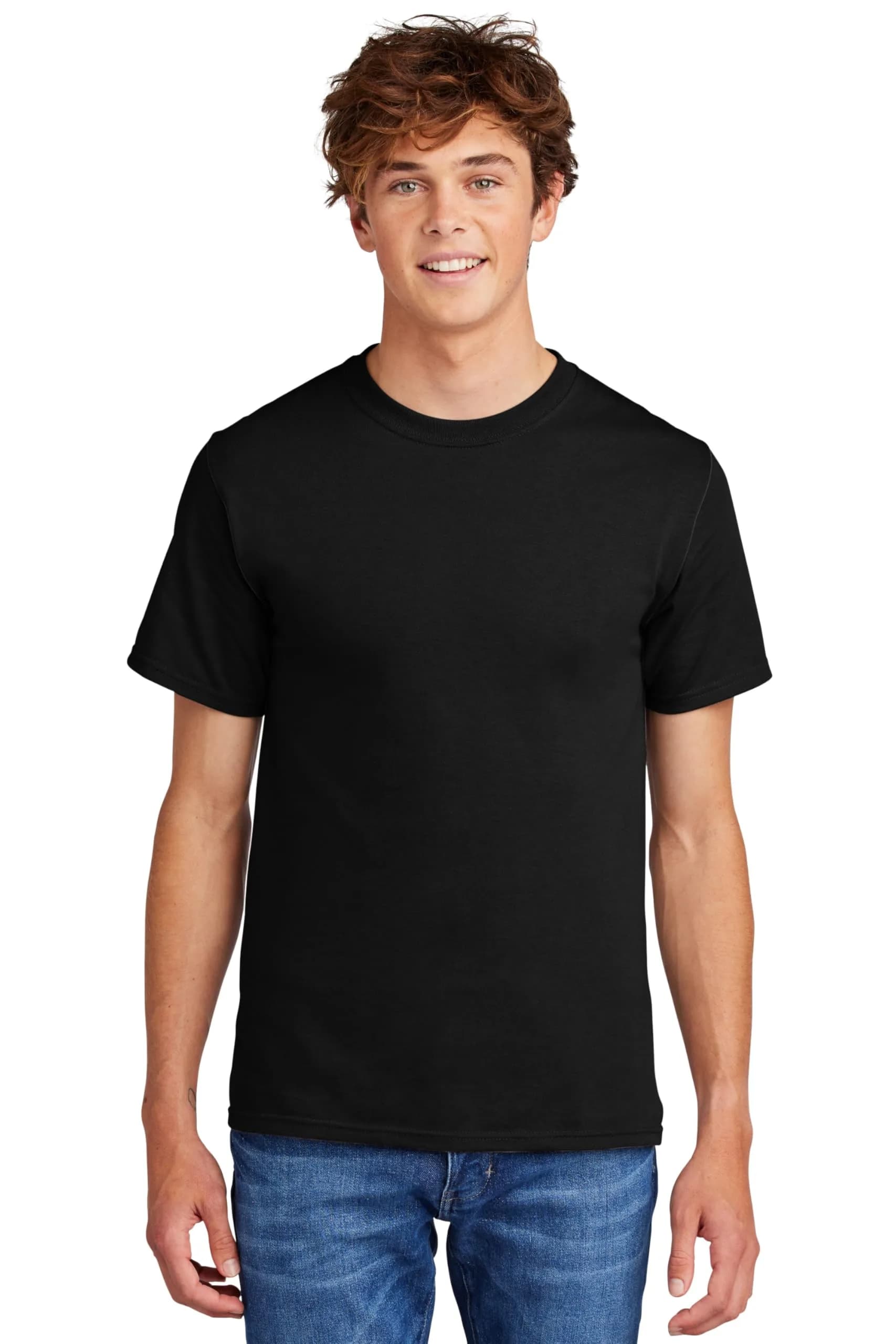Port & Co Big and Tall 100% Cotton Essential T-Shirt Large Tall Dark Green | Heavyweight Crew Neck — Black / Large Tall