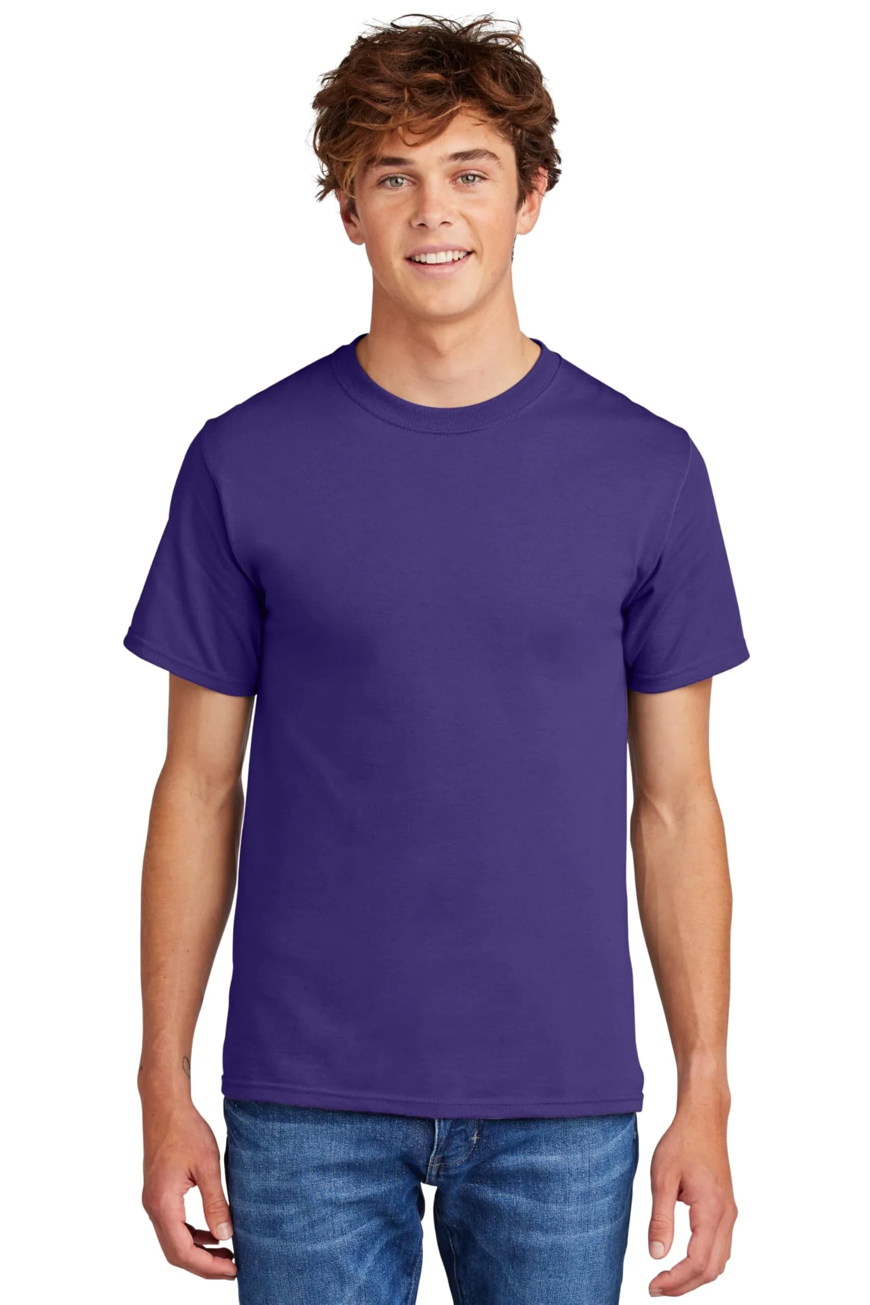 Port & Co Big and Tall 100% Cotton Essential T-Shirt Large Tall Dark Green | Heavyweight Crew Neck — Purple / Large Tall
