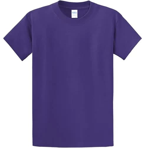 Port & Company Big and Tall 100% Cotton Essential T-Shirt Large Tall Purple | Heavyweight Crew Neck thumbnail 4