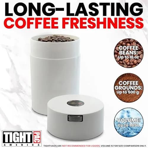 COFFEEVAC 1LB Patented Airtight Container 473ml (16 fl oz) | Vacuum Sealed Coffee & Herb Storage thumbnail 8